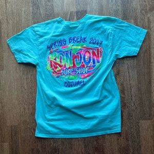 Ron Jon Surf Shop T-Shirt Mens Large Turquoise Blue Short Sleeve Cozumel 2017